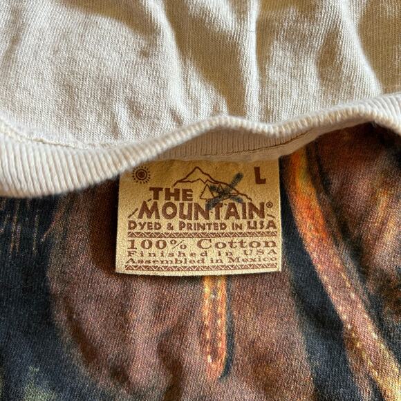 Y2K The Mountain Tee Size Large Horse Head with Reigns USA Made Brown Beige - Picture 2 of 5